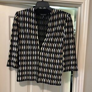 Ming Wang Black and White Striped Blazer
